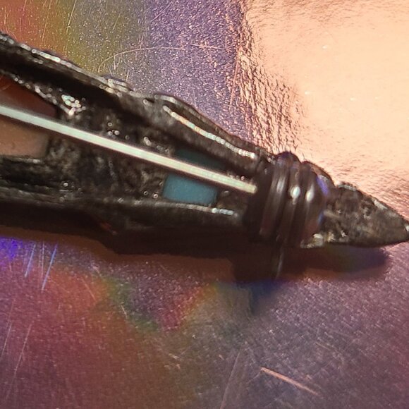 Scottish, Celtic Dirk Pin with Turquoise Agate...pewter - Picture 2 of 6